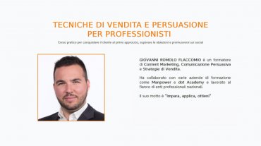 'Tecniche di vendita e persuasione per professionisti'